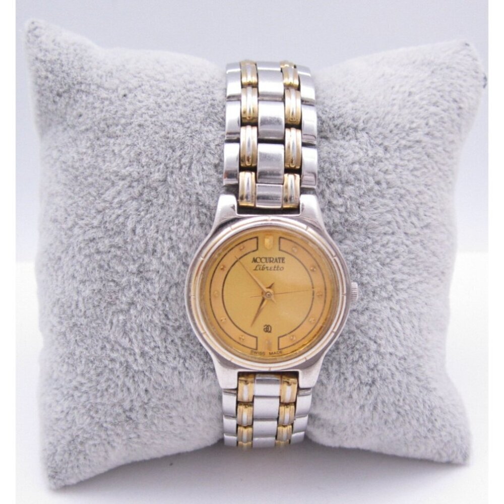 Women‎ Accurate Libretto Swiss  WR Analog 23mm Round Watch (H723) "New Battery"